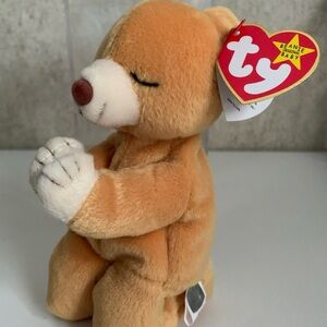 Ty Beanie Babies Hope Prayer Bear - Light Brown and White